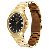 Titan Regalia Men's Analog Watch Black Dial With Golden Stainless Steel Band , 90212YM01