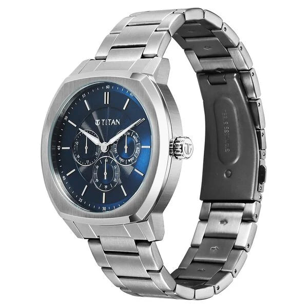 Titan Regalia Men's Analog Watch Blue Dial With Stainless Steel Band , 90213SM01