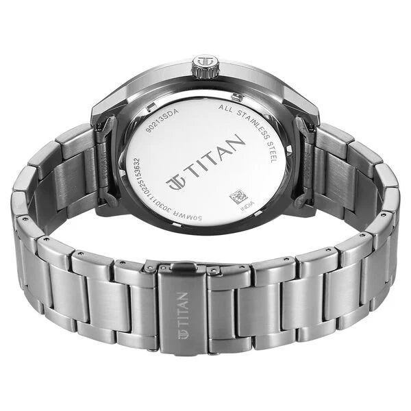 Titan Regalia Men's Analog Watch Blue Dial With Stainless Steel Band , 90213SM01