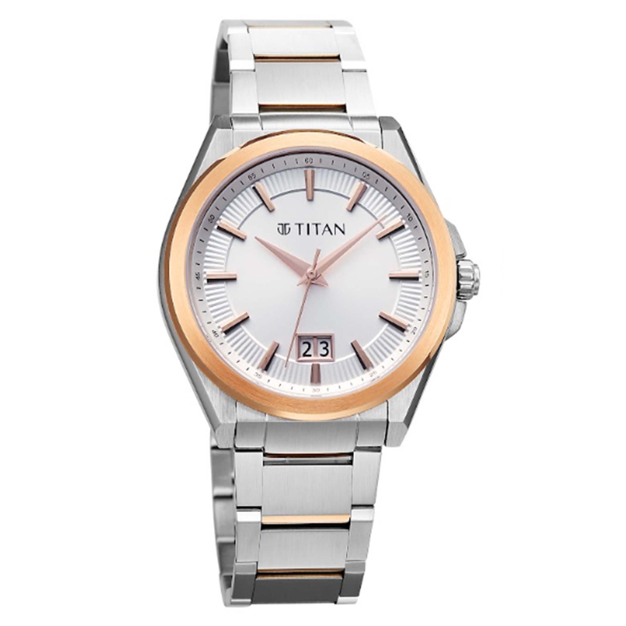 Titan, Men's, Analog Watch, Silver Dial, with Stainless Steel Band, TI-90219KM01