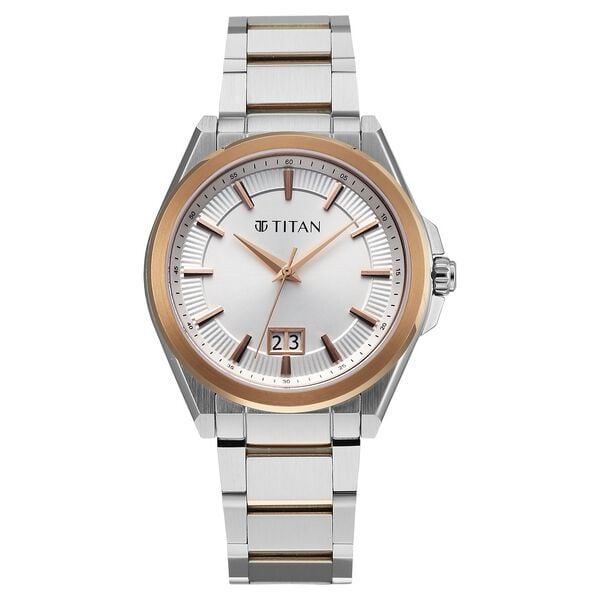 Titan, Men's, Analog Watch, Silver Dial, with Stainless Steel Band, TI-90219KM01