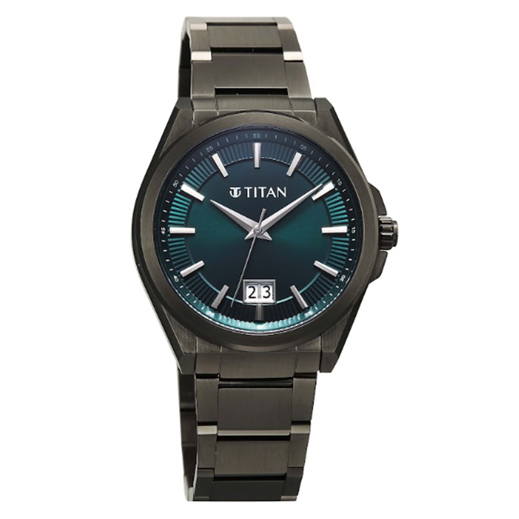 Titan, Men's, Analog Watch, Black Dial, with Stainless Steel Band, TI-90219QM01