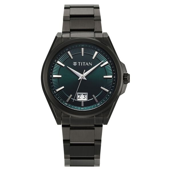 Titan, Men's, Analog Watch, Black Dial, with Stainless Steel Band, TI-90219QM01