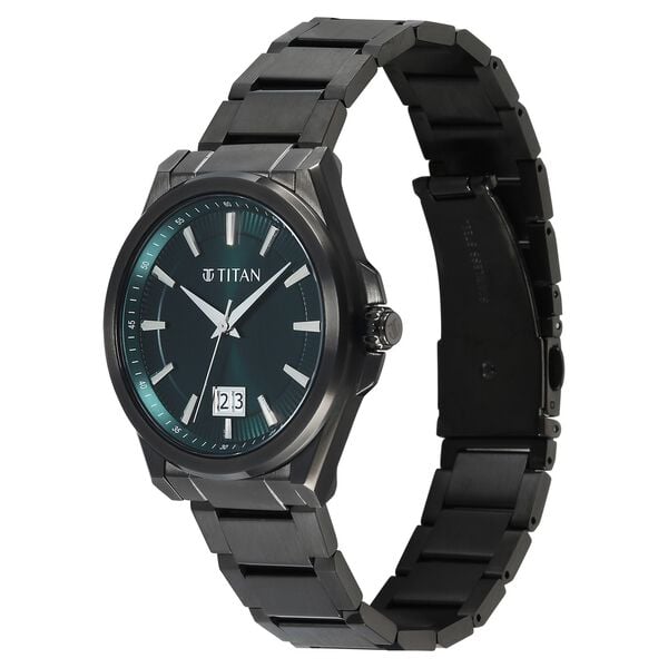 Titan, Men's, Analog Watch, Black Dial, with Stainless Steel Band, TI-90219QM01