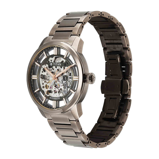 Titan, Men's, Analog Watch, Silver Dial, with Stainless Steel Band, TI-90220QM01