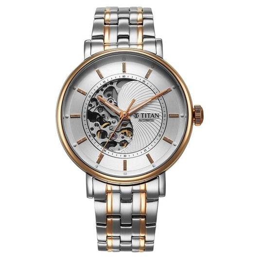 Titan, Men, Analog, Watch, Silver Dial, Stainless steel Strap, 90222KM01
