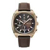 Titan Men's Multifunction Watch Brown Dial with Brown Leather Band, TI-90234QL01