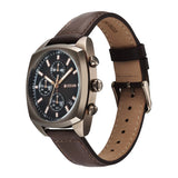 Titan Men's Multifunction Watch Brown Dial with Brown Leather Band, TI-90234QL01