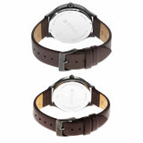 Titan Bandhan Couple's Watch Analog Green Dial with Brown Leather Strap, 9400QL01P