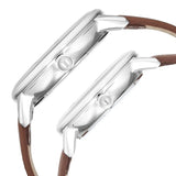 Titan Modern Bandhan Couple's Watch Analog Blue Dial with Brown Leather Strap, 94006SL01P