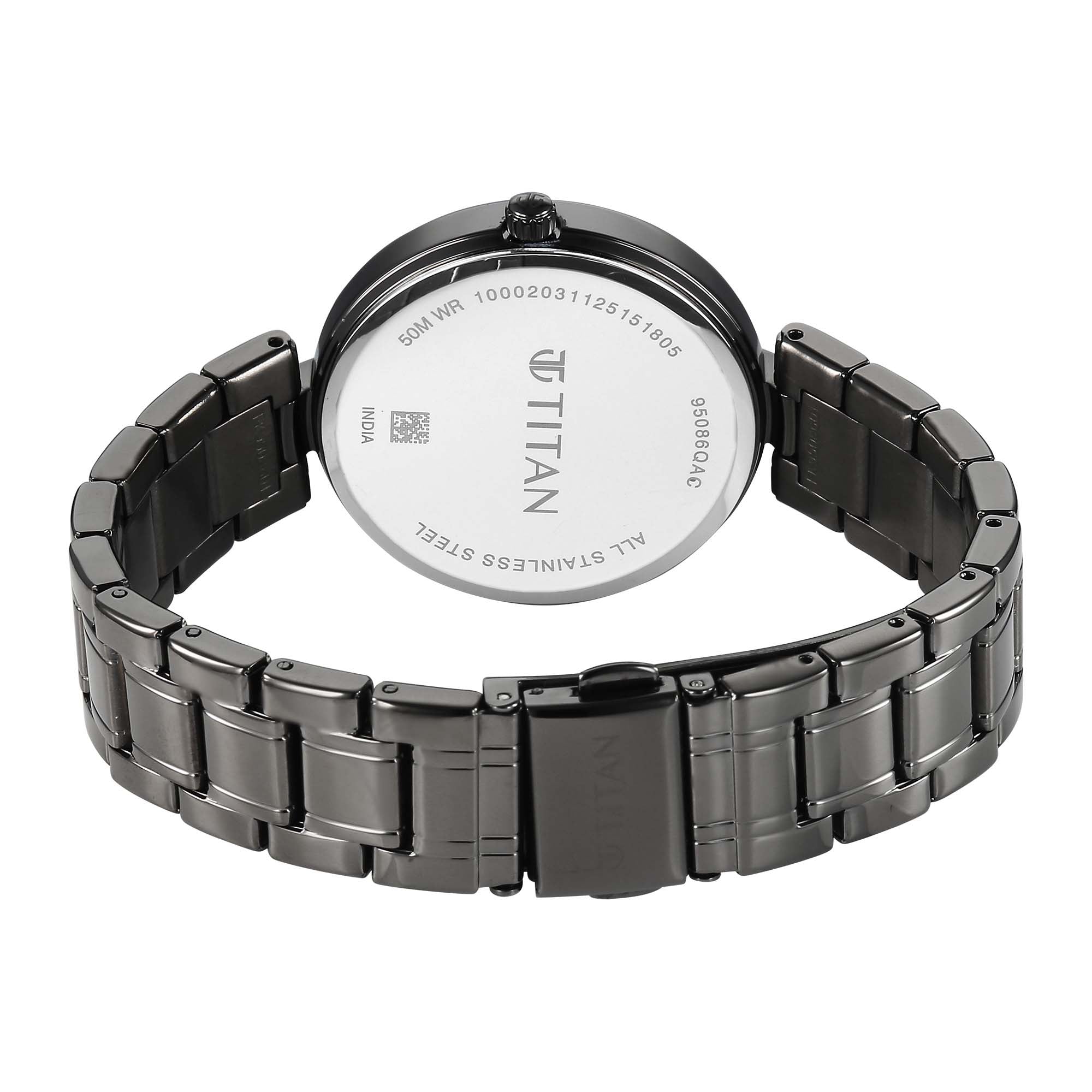 Titan, Men's, Analog Watch, Black Dial, with Stainless Steel Band, TI-95086QM01