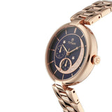 Titan Women's Stellar Multifunction Watch Black Dial With Rose Gold Stainless Steel Band, 95086WM01