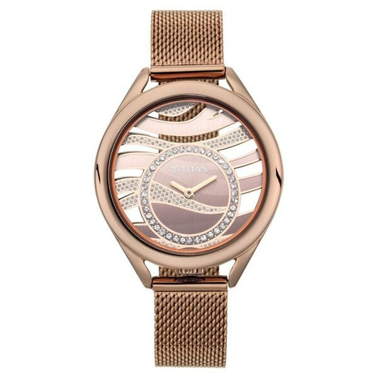 Titan, Women, Analog, Watch, Gold Dial, 95130QM01