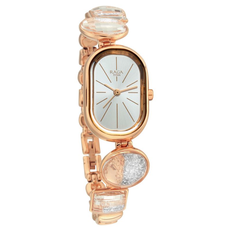 Titan Raga Moments of Joy Women's Watch Analog White Dial With Metal Band, 95135WM01