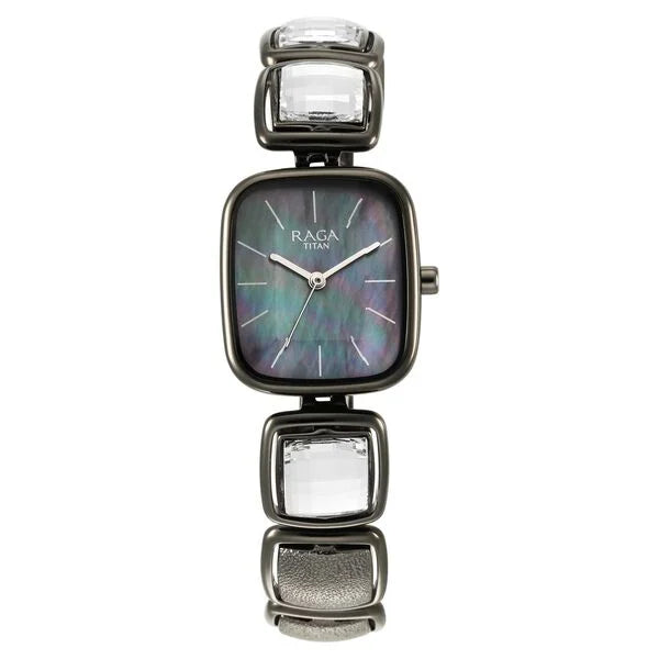 Titan Raga Moments of Joy Women's Watch Analog Grey Dial With Stainless Steel  Band, 95136QM02