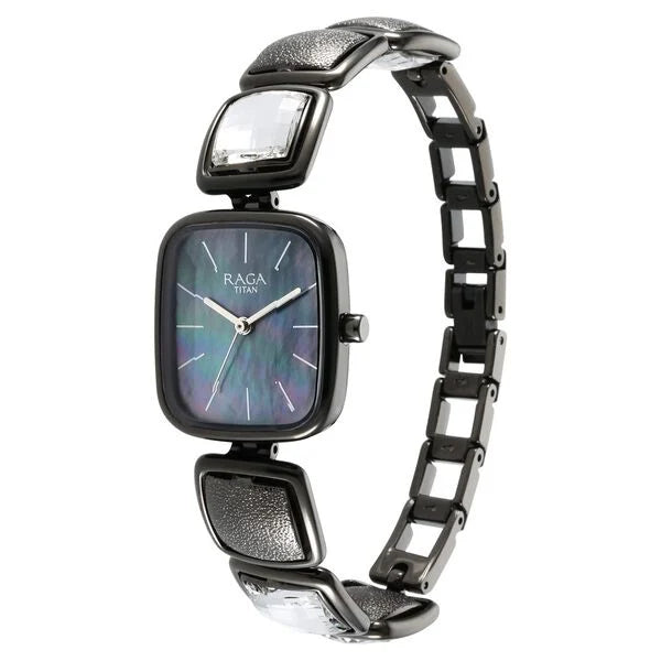 Titan Raga Moments of Joy Women's Watch Analog Grey Dial With Stainless Steel  Band, 95136QM02