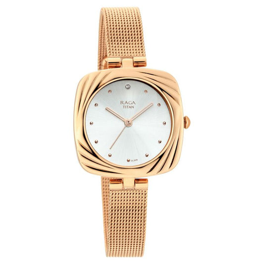 Titan, Women, Analog, Watch, Silver Dial, Stainless steel Strap, 95139KM01