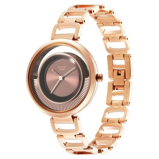 Titan, Men's, Analog Watch, Gold Dial, with Stainless Steel Band, TI-95140KM01