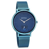 Titan Slimline Women's watch Analog Blue Dial with Blue Mesh Band, 95142QM01