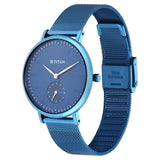 Titan Slimline Women's watch Analog Blue Dial with Blue Mesh Band, 95142QM01