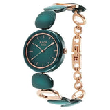 Titan Raga Ceramics Women's Watch Analog Green Dial With Green Stainless Steel Band, 95146KD02