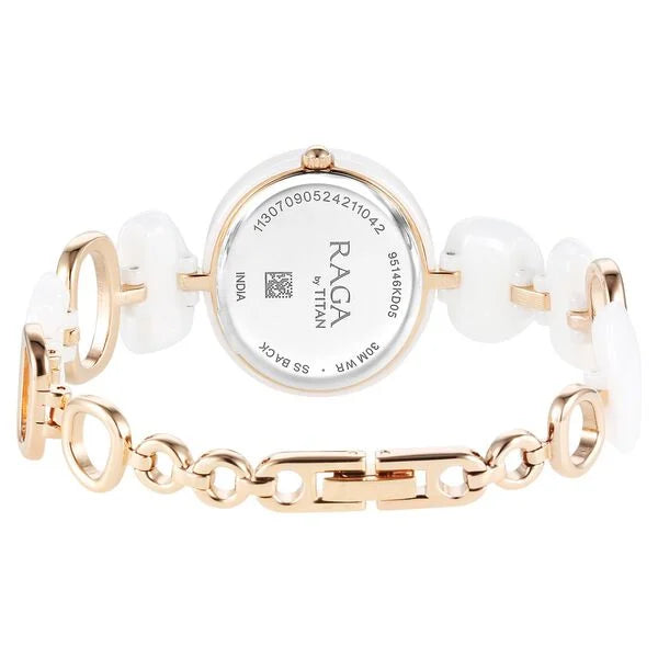 Titan Raga Ceramics Women's Watch Analog White Dial With White Ceramic Band, 95146KD05