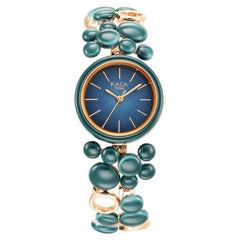 Titan Analog Women's Watch Analog Blue Dial With Green Stainless Steel  Band, 95148KD02