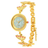Titan Raga Masaba Collection Women's Watch Analog Green Dial with Gold Stainless Steel Band, 95174YM01