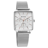 Titan Avant Garde Women's Watch Analog Silver Dial with Silver Mesh Band, 95176SM01