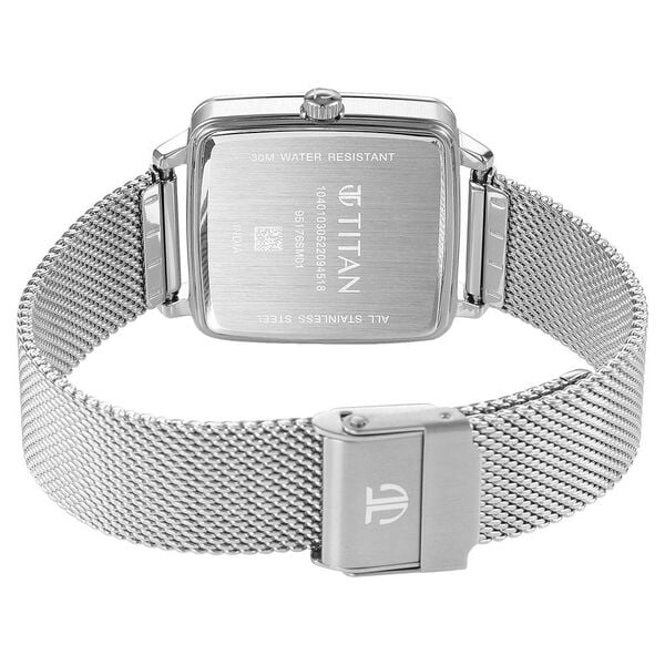 Titan Avant Garde Women's Watch Analog Silver Dial with Silver Mesh Band, 95176SM01