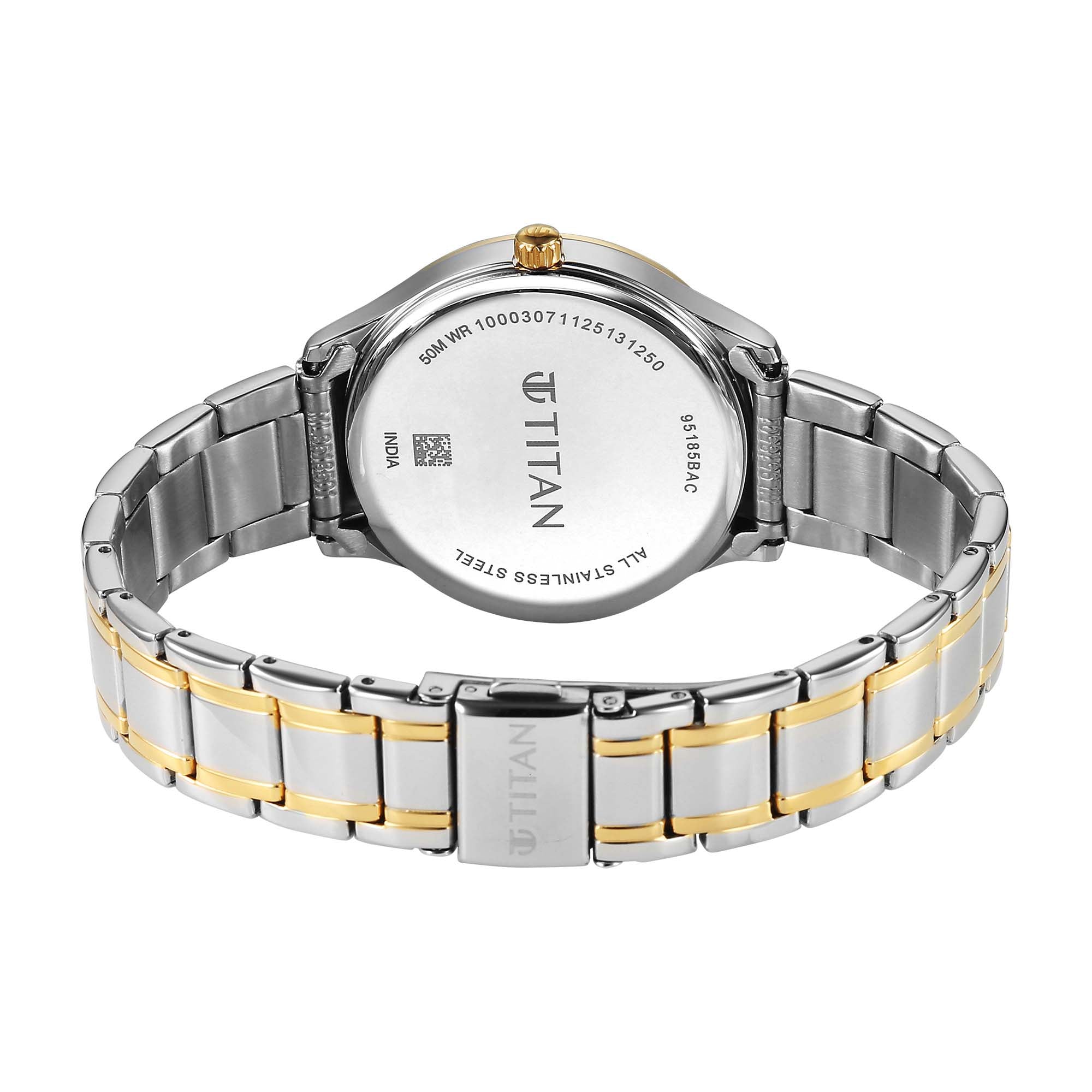 Titan, Men's, Analog Watch, Green Dial, with Stainless Steel Band, TI-95185BM01