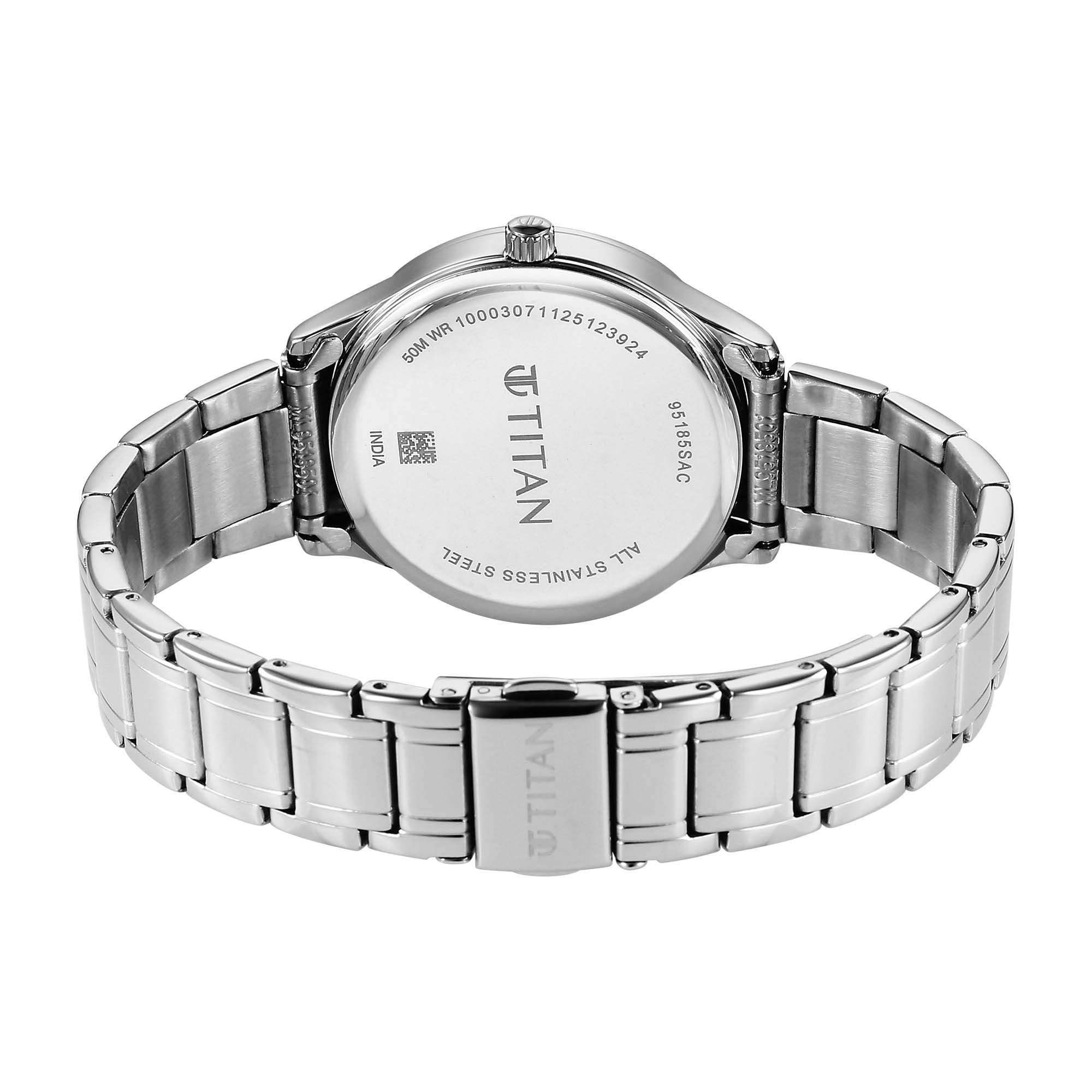 Titan, Men's, Analog Watch, Blue Dial, with Stainless Steel Band, TI-95185SM01