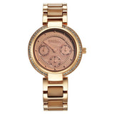 Titan Acetate Women's Multifunction Watch Analog Mother Of Pearl Dial with Two-Toned Band, 95187KD03