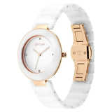 Titan Purple Women's Watch Analog White Dial with White Ceramic Band, 95189KC01