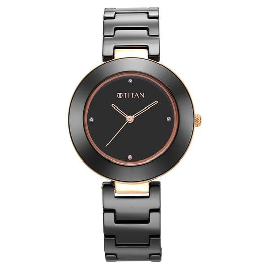 Titan, Women, Analog, Watch, Black Dial, 95189KC02