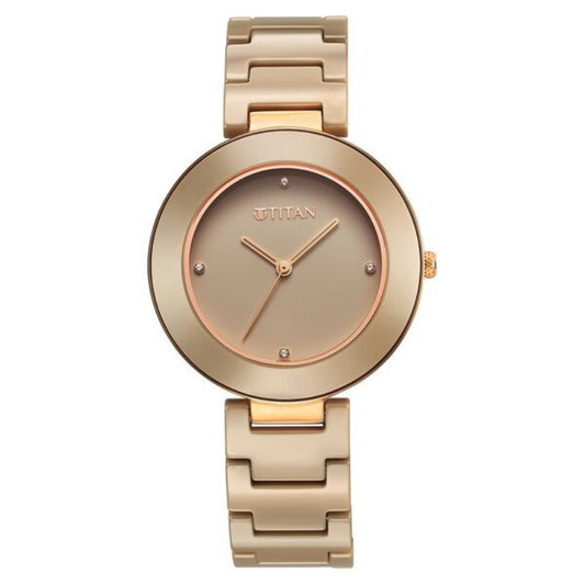 Titan, Women, Analog, Watch, Beige Dial, 95189KC04