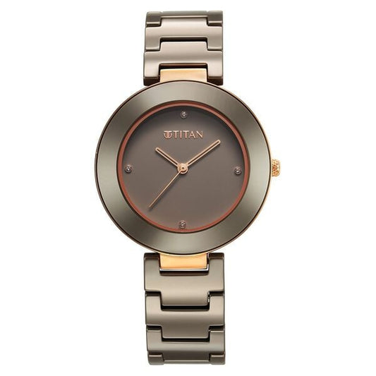 Titan, Women, Analog, Watch, Brown Dial, 95189KC09