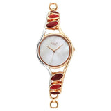 Titan Raga New You Women's Watch Analog Mother Of Pearl Dial With Garnet Stone Bi-Stainless Steel  Band, 95190KM01