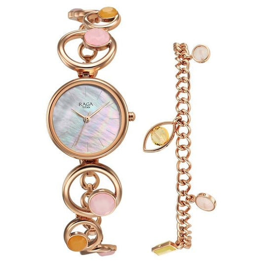 Titan, Women, Analog, Watch, Mother of pearl Dial, Stainless steel Strap, 95194WM01