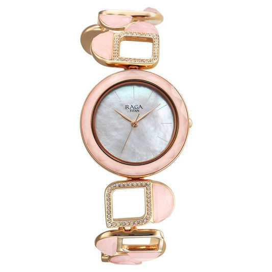 Titan, Women, Analog, Watch, Mother of pearl Dial, Stainless steel Strap, 95196WM01