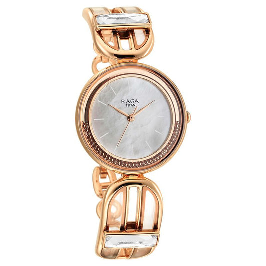 Titan, Women, Analog, Watch, Mother of pearl Dial, Stainless steel Strap, 95200WM01