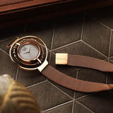 Titan Raga Delight Women's Analog Watch Mother Of Pearl Dial With Brown Stainless Steel Mesh Band, 95203WM01