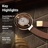 Titan Raga Delight Women's Analog Watch Mother Of Pearl Dial With Brown Stainless Steel Mesh Band, 95203WM01