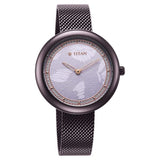 Titan Glitz Women's Watch Analog Purple Dial With Purple Mesh Band, 95210QM01