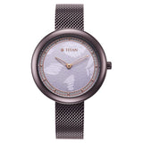 Titan Glitz Women's Watch Analog Purple Dial With Purple Mesh Band, 95210QM01