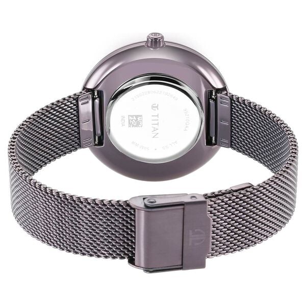 Titan Glitz Women's Watch Analog Purple Dial With Purple Mesh Band, 95210QM01