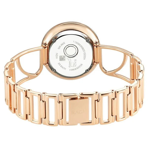 Titan Raga Power Pearls Women's Watch Analog Mother Of Pearl Dial With Rose Gold Stainless Steel  Band, 95226WM01