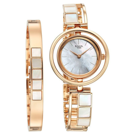 Titan, Women, Analog, Watch, Mother of pearl Dial, Stainless steel Strap, 95232WM01