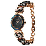 Titan Raga Power Pearls Women's Analog Watch Black Pearl Dial With Rose Gold Stainless Steel Band, 95233WM02
