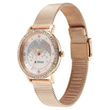 Titan Purple Women's Watch Analog Pink Dial with Rose Gold Mesh Band, 95236WM03